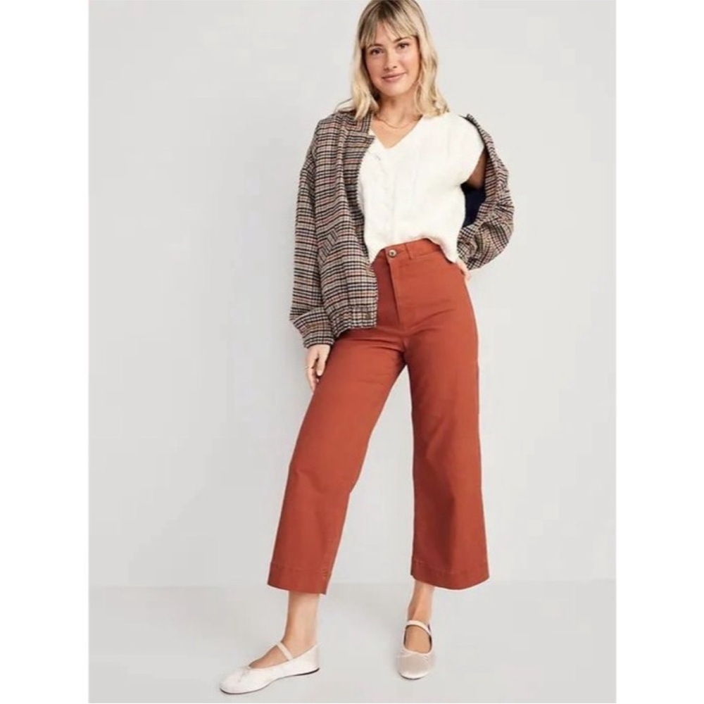 Old Navy Umbria Brown High Rise Wide Leg Pants Size 12